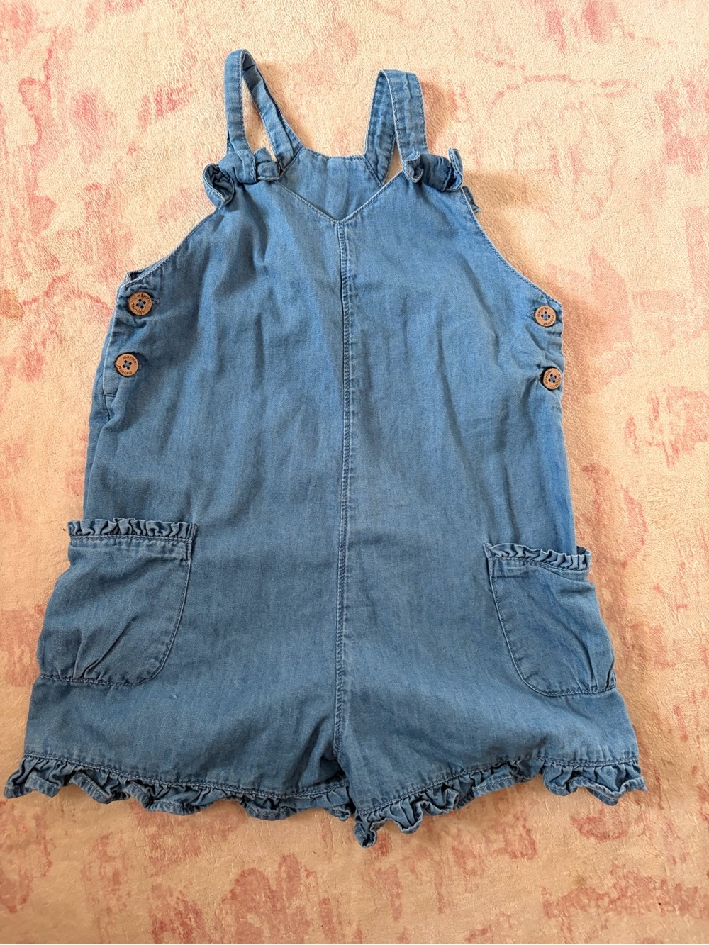 Mayoral 3T Girls Denim Blue Ruffle Shortalls